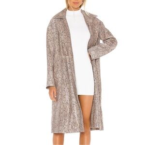 Free people leather snakeskin print duster trench coat